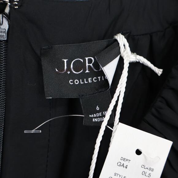 NWT J.Crew Collection Cecily Dress In 100% Cotton Poplin Lined Black Size 6 - Picture 8 of 10